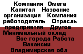 Компания «Омега Капитал › Название организации ­ Компания-работодатель › Отрасль предприятия ­ Другое › Минимальный оклад ­ 40 000 - Все города Работа » Вакансии   . Владимирская обл.,Радужный г.